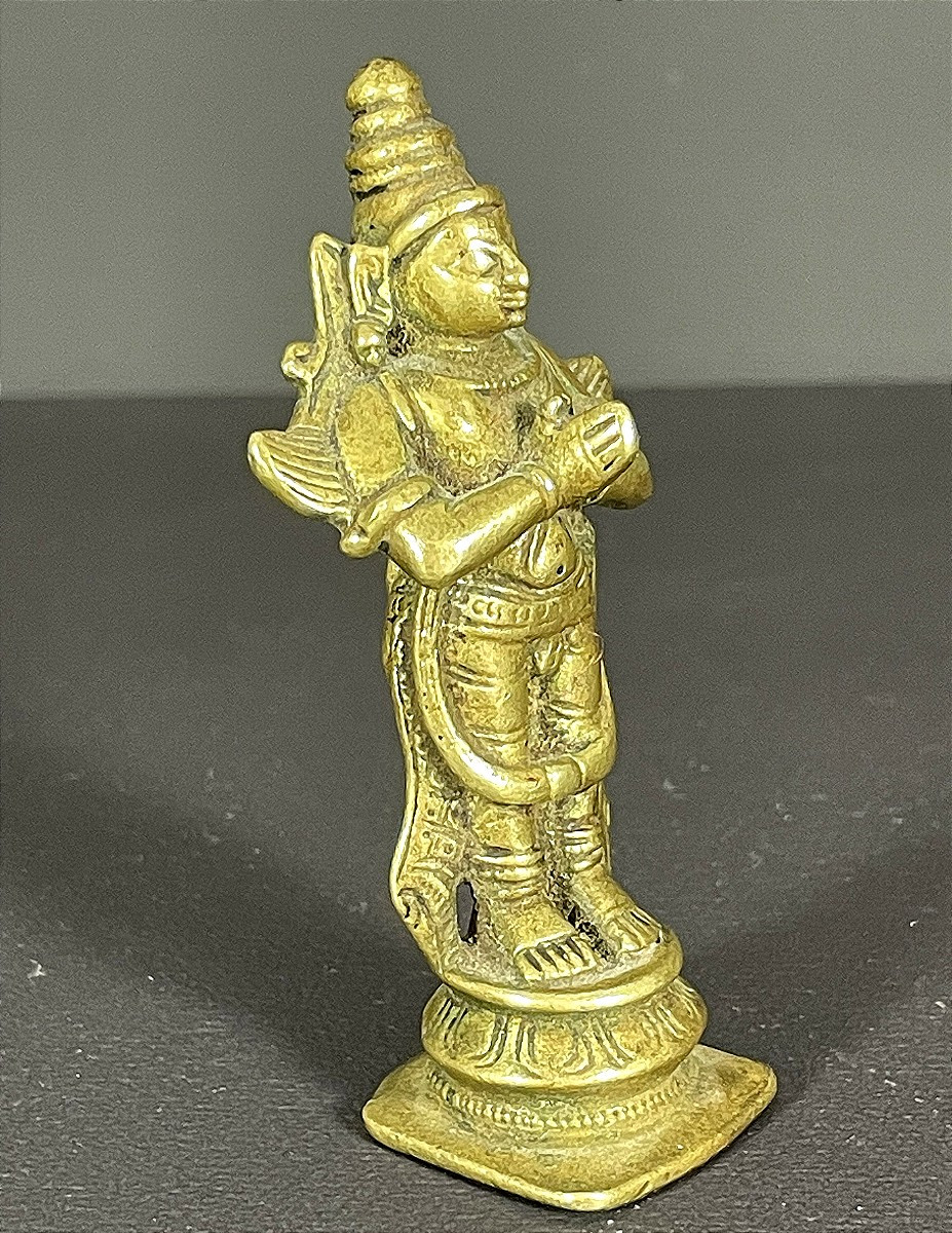 India, 19th Century, Bronze Statuette Depicting Garuda, Vehicle Of The Hindu God Vishnu.-photo-4