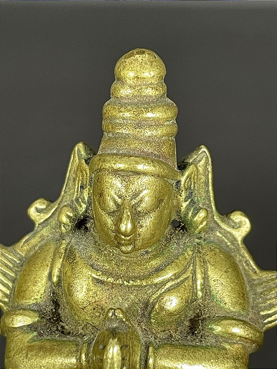 India, 19th Century, Bronze Statuette Depicting Garuda, Vehicle Of The Hindu God Vishnu.-photo-5