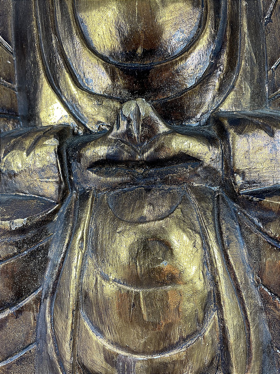 Burma, 1950s/1960s, Mandalay Buddha In Carved And Lacquered Wood.-photo-4