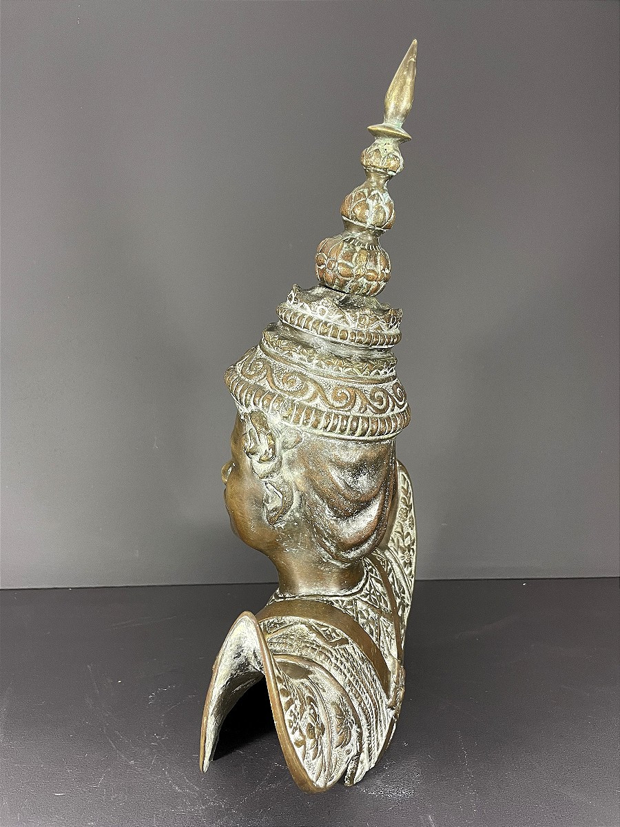 Thaïlande, Premier Tiers Du XXème Siècle, Buste En Bronze De Danseuse. -photo-6