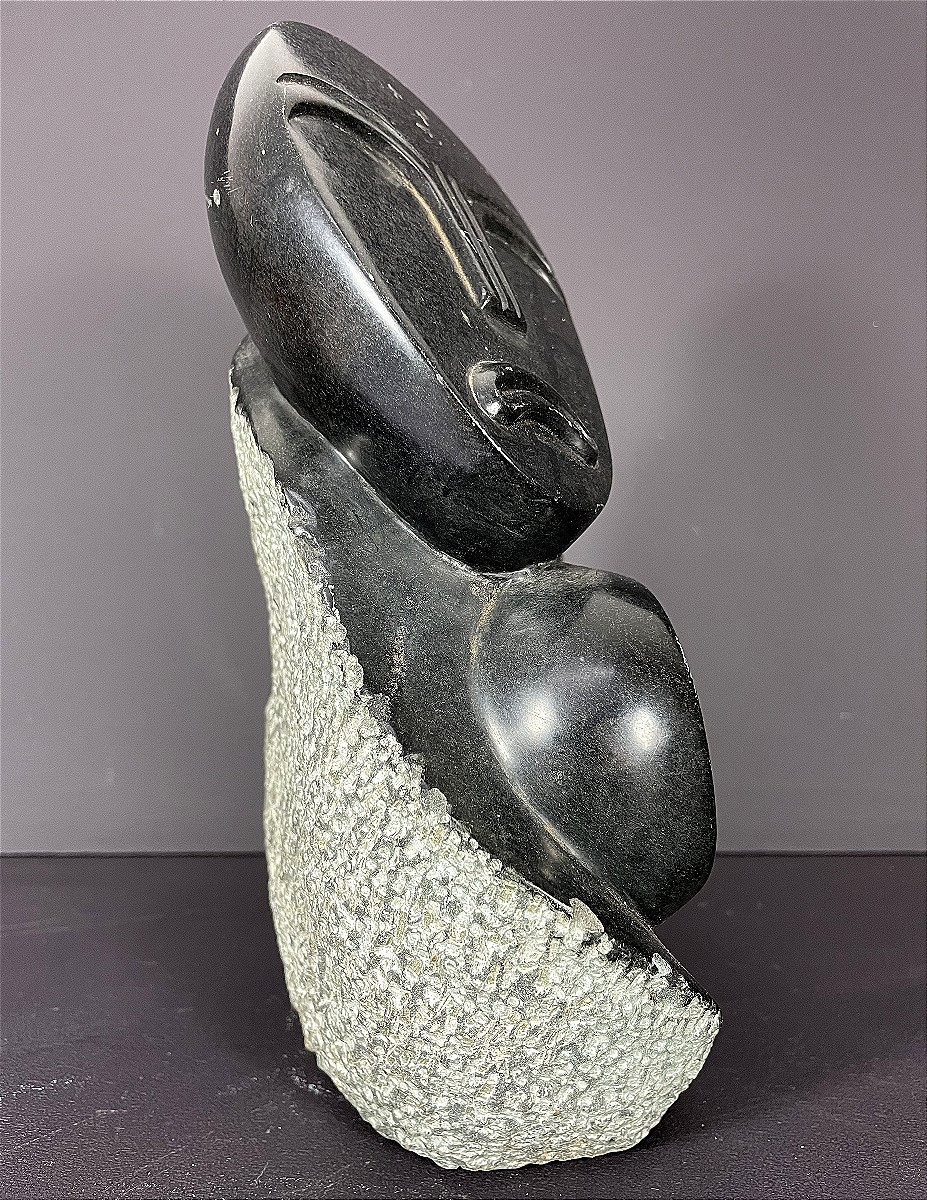 Zimbabwe, Art Shona, Sculpture contemporaine en serpentine datant des années 1980.-photo-2