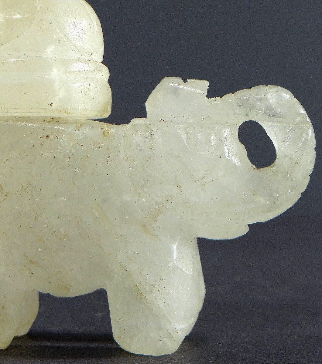 Art Gréco-bouddhiste Du Gandhara, IIIe Siècle, Rare Stupa Sur éléphant En Cristal De Roche. -photo-2