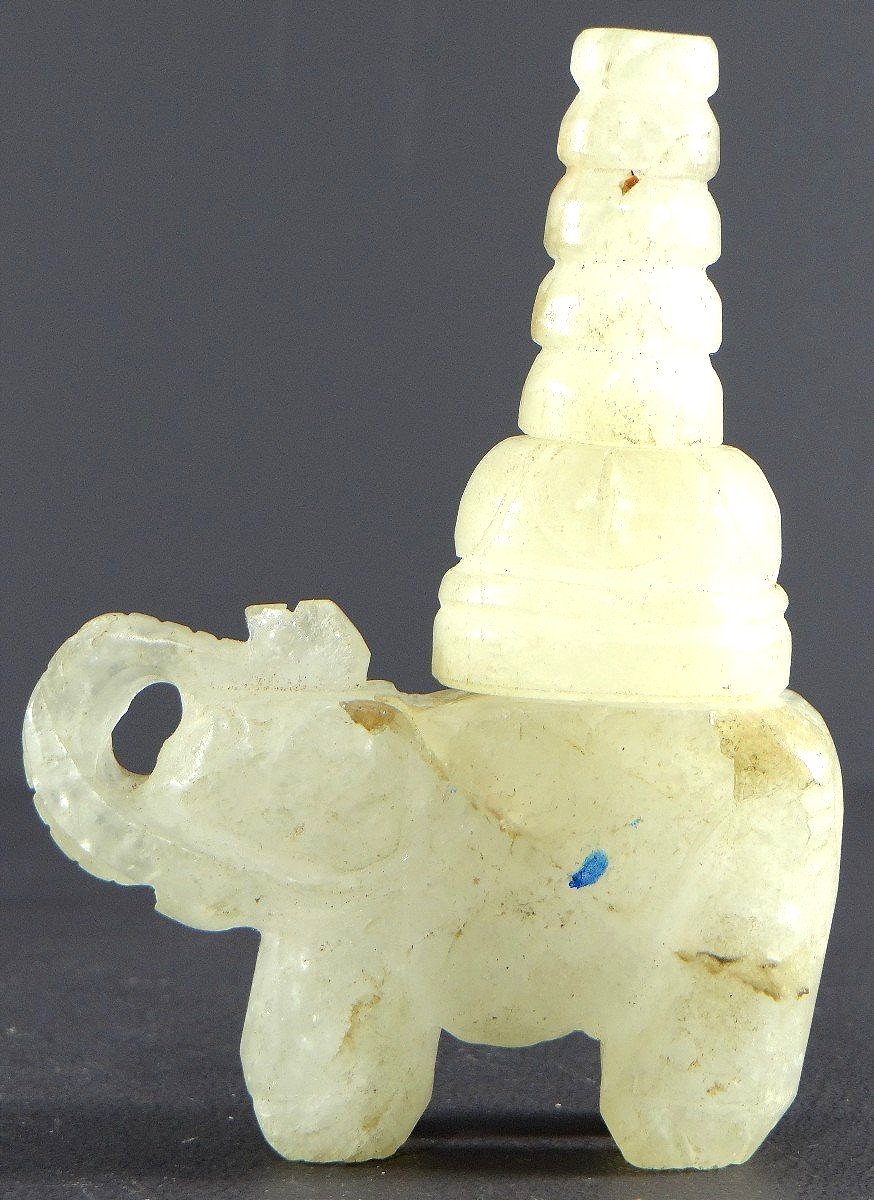 Art Gréco-bouddhiste Du Gandhara, IIIe Siècle, Rare Stupa Sur éléphant En Cristal De Roche. -photo-3