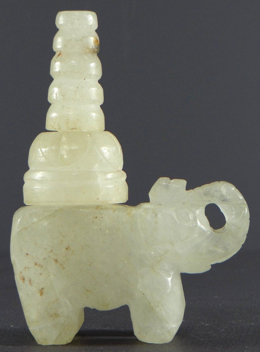 Art Gréco-bouddhiste Du Gandhara, IIIe Siècle, Rare Stupa Sur éléphant En Cristal De Roche. -photo-4