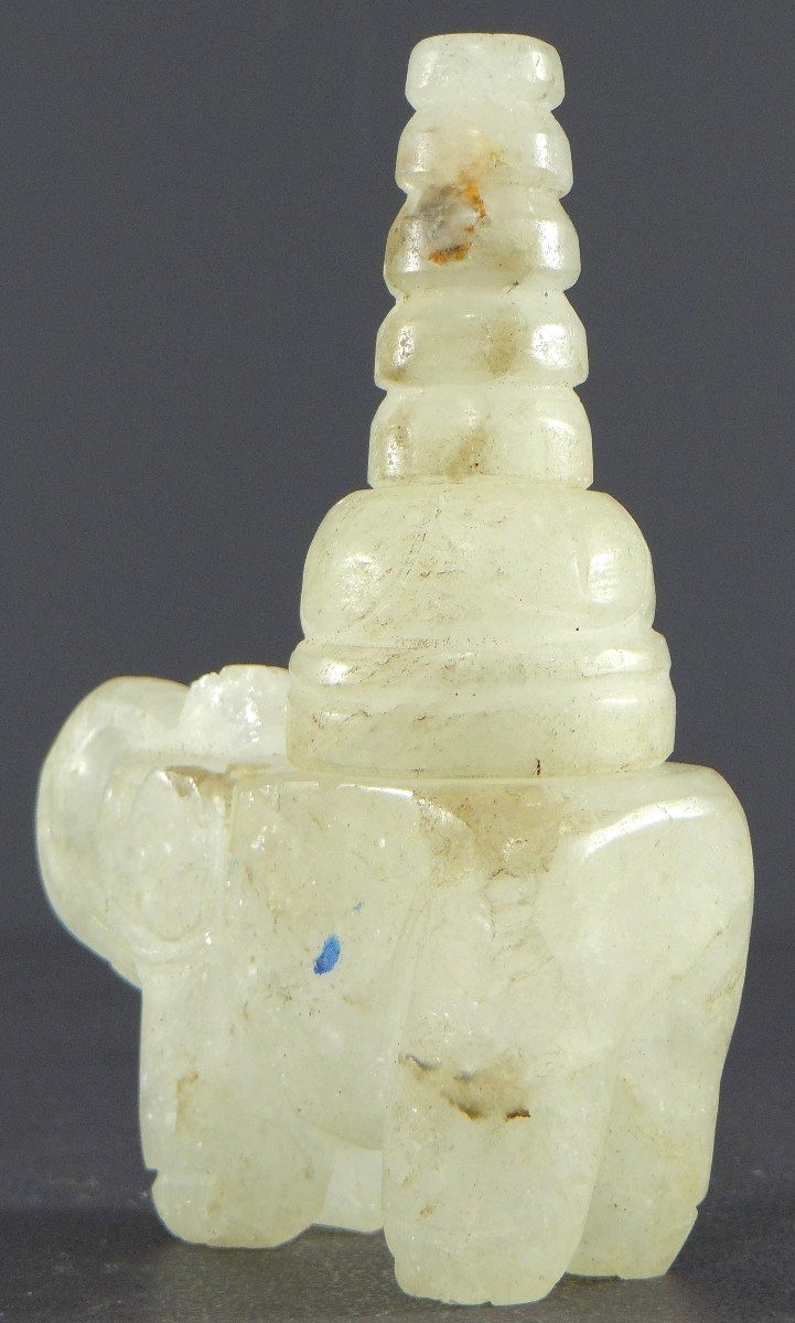Art Gréco-bouddhiste Du Gandhara, IIIe Siècle, Rare Stupa Sur éléphant En Cristal De Roche. -photo-2