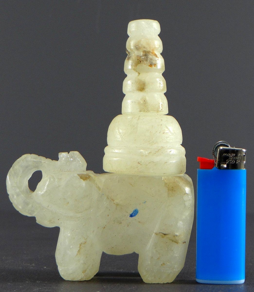 Art Gréco-bouddhiste Du Gandhara, IIIe Siècle, Rare Stupa Sur éléphant En Cristal De Roche. -photo-8