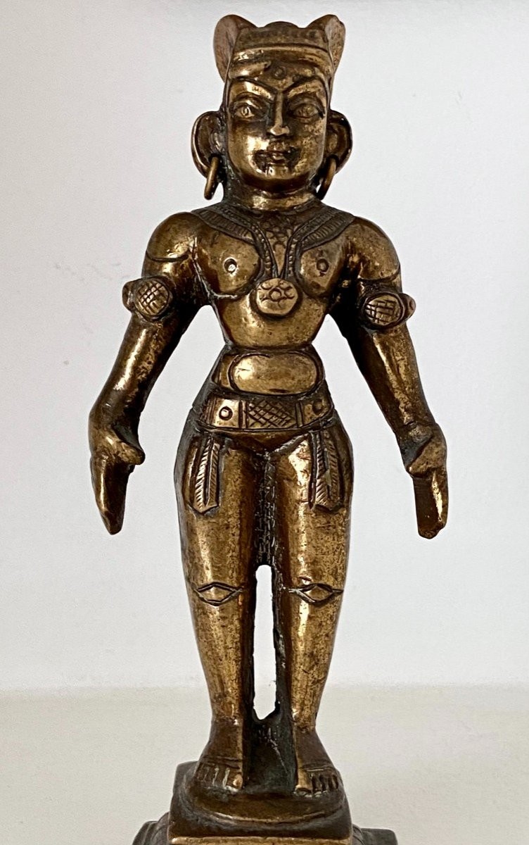 India, 1920s/1930s, Bronze Statuette Marapachi Fertility Doll.-photo-1