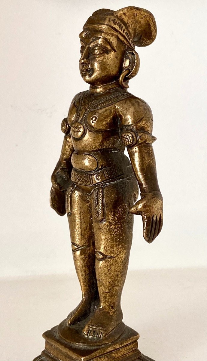 India, 1920s/1930s, Bronze Statuette Marapachi Fertility Doll.-photo-7