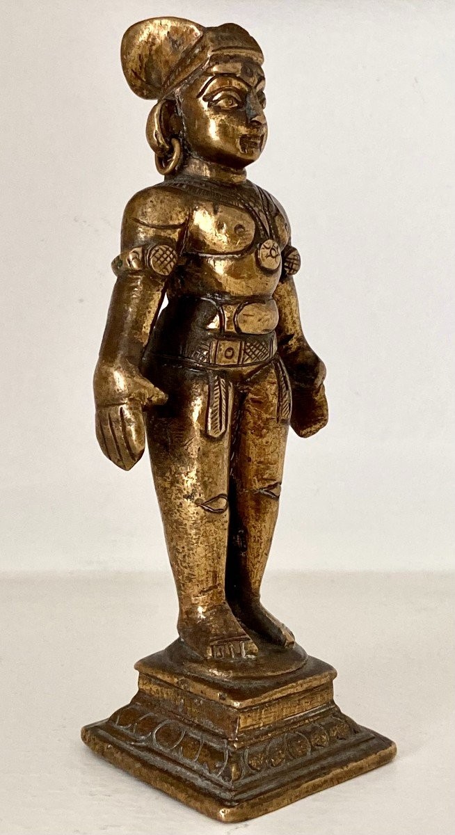 India, 1920s/1930s, Bronze Statuette Marapachi Fertility Doll.