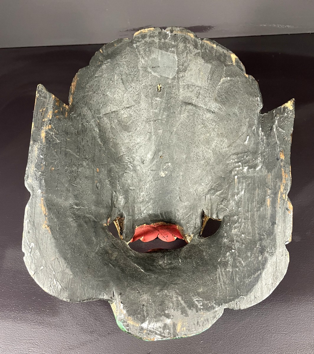 Indonésie, masque polychrome du théatre de Barong, 1970.-photo-7