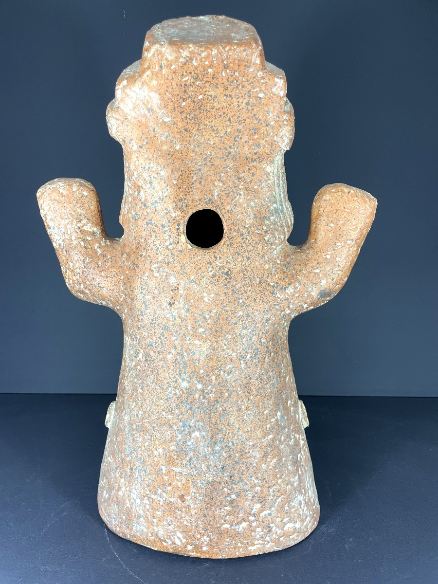Mexico, 1960s, Terracotta Statue Depicting A Character In The Pre-columbian Spirit.-photo-4