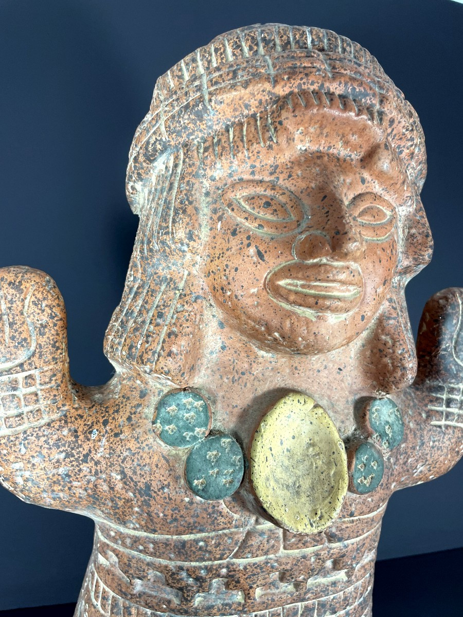 Mexico, 1960s, Terracotta Statue Depicting A Character In The Pre-columbian Spirit.-photo-5