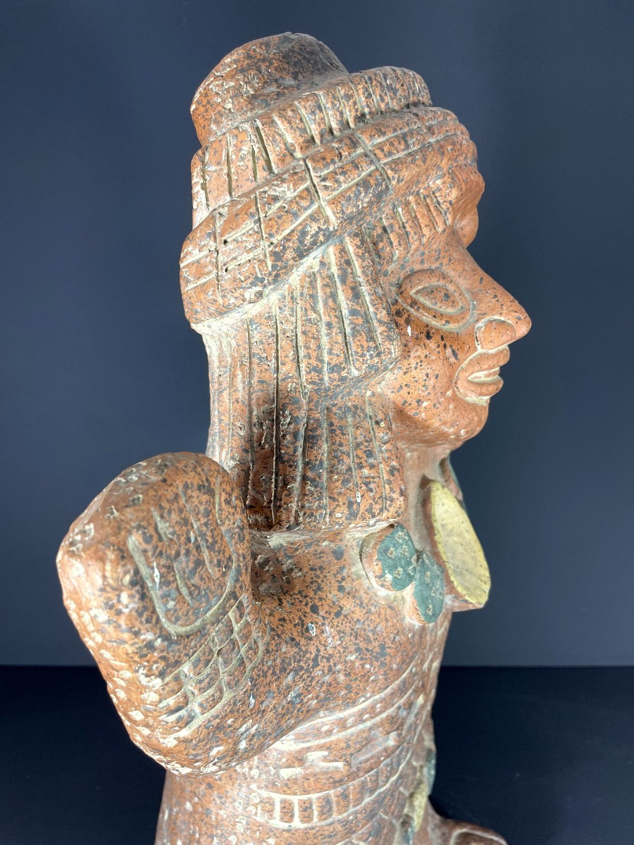 Mexico, 1960s, Terracotta Statue Depicting A Character In The Pre-columbian Spirit.-photo-7