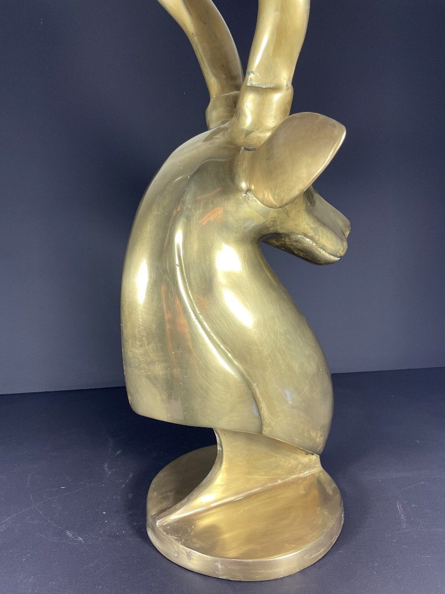 United States, Brass Sculpture Of An Antelope, 1970.-photo-1