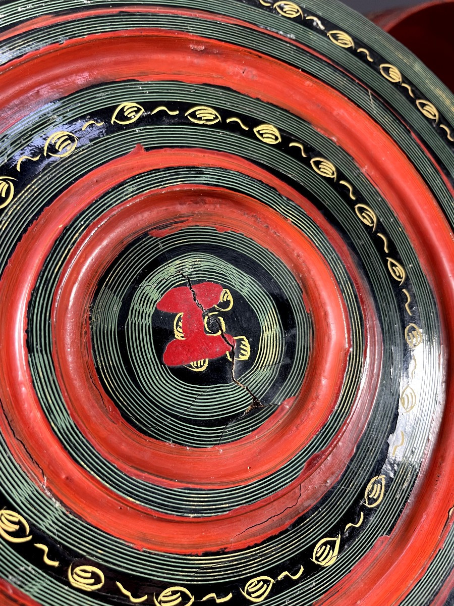 Burma, Mid-20th Century: Cylindrical Betel Box Made Of Woven Bamboo.-photo-5