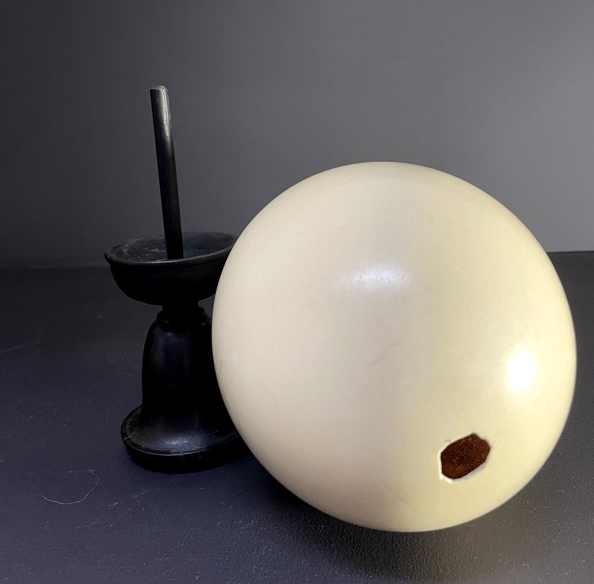 France, Ostrich Egg Mounted On A Wooden Stand, 1970-photo-2