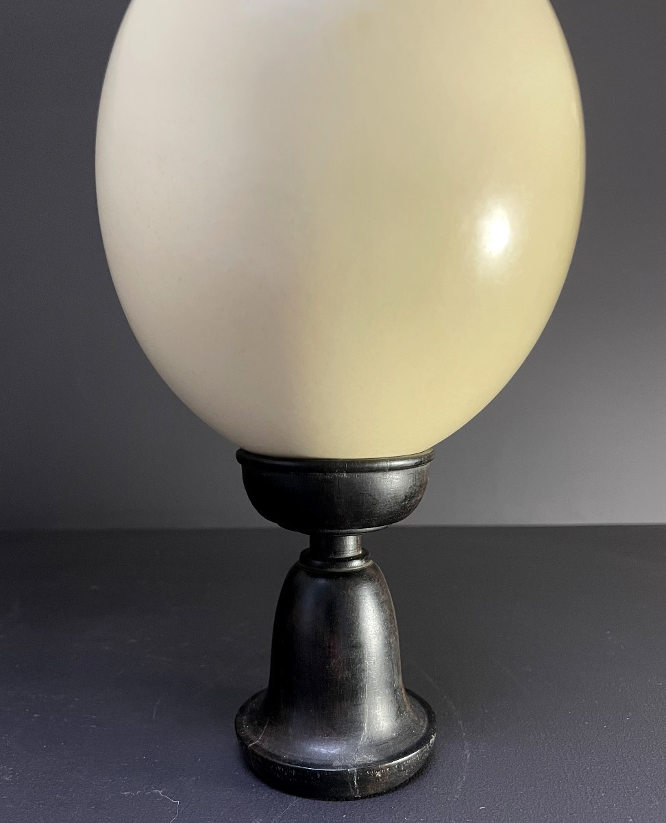 France, Ostrich Egg Mounted On A Wooden Stand, 1970-photo-3