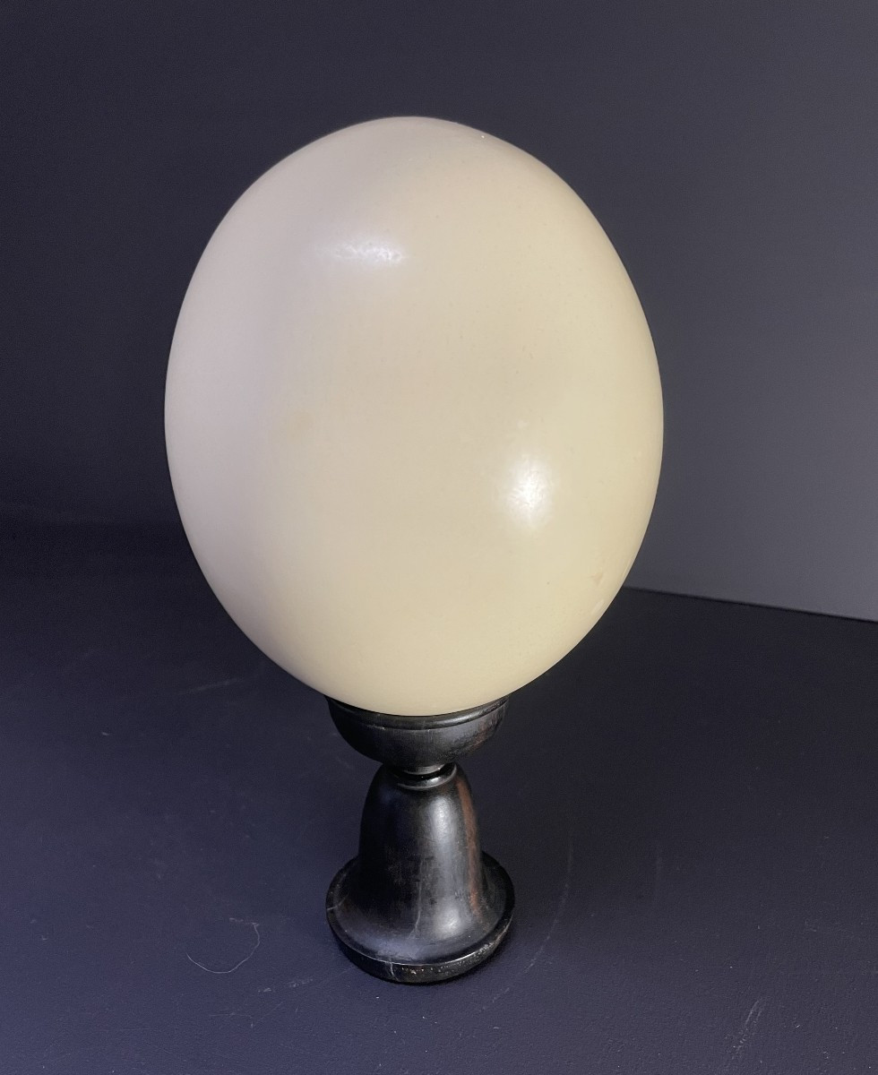 France, Ostrich Egg Mounted On A Wooden Stand, 1970