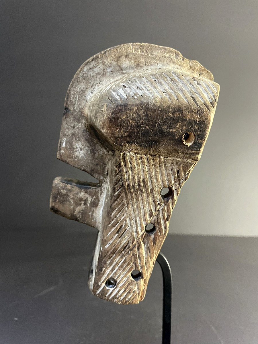 Songye Culture, Democratic Republic, "kifwebe" Society Rank Mask, Circa 1950.-photo-5