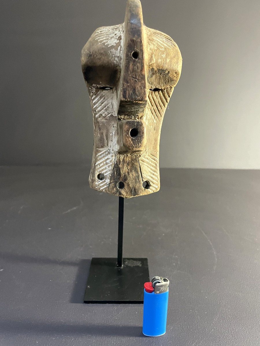 Songye Culture, Democratic Republic, "kifwebe" Society Rank Mask, Circa 1950.-photo-8