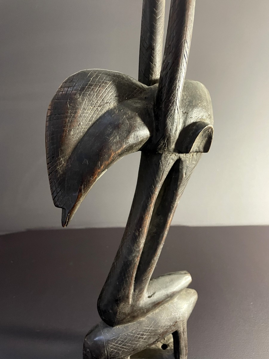 Culture BAMANA, Mali, Première moitié XXème siècle, masque cimier zoomorphe "Ciwara".