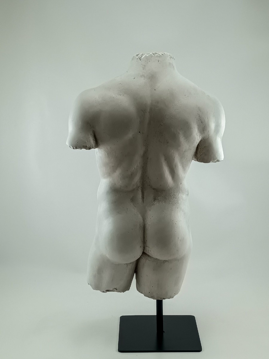 Italie, Années 1970/1980,  d'après l'Antique Buste En Plâtre Figurant Un buste d'homme.-photo-3