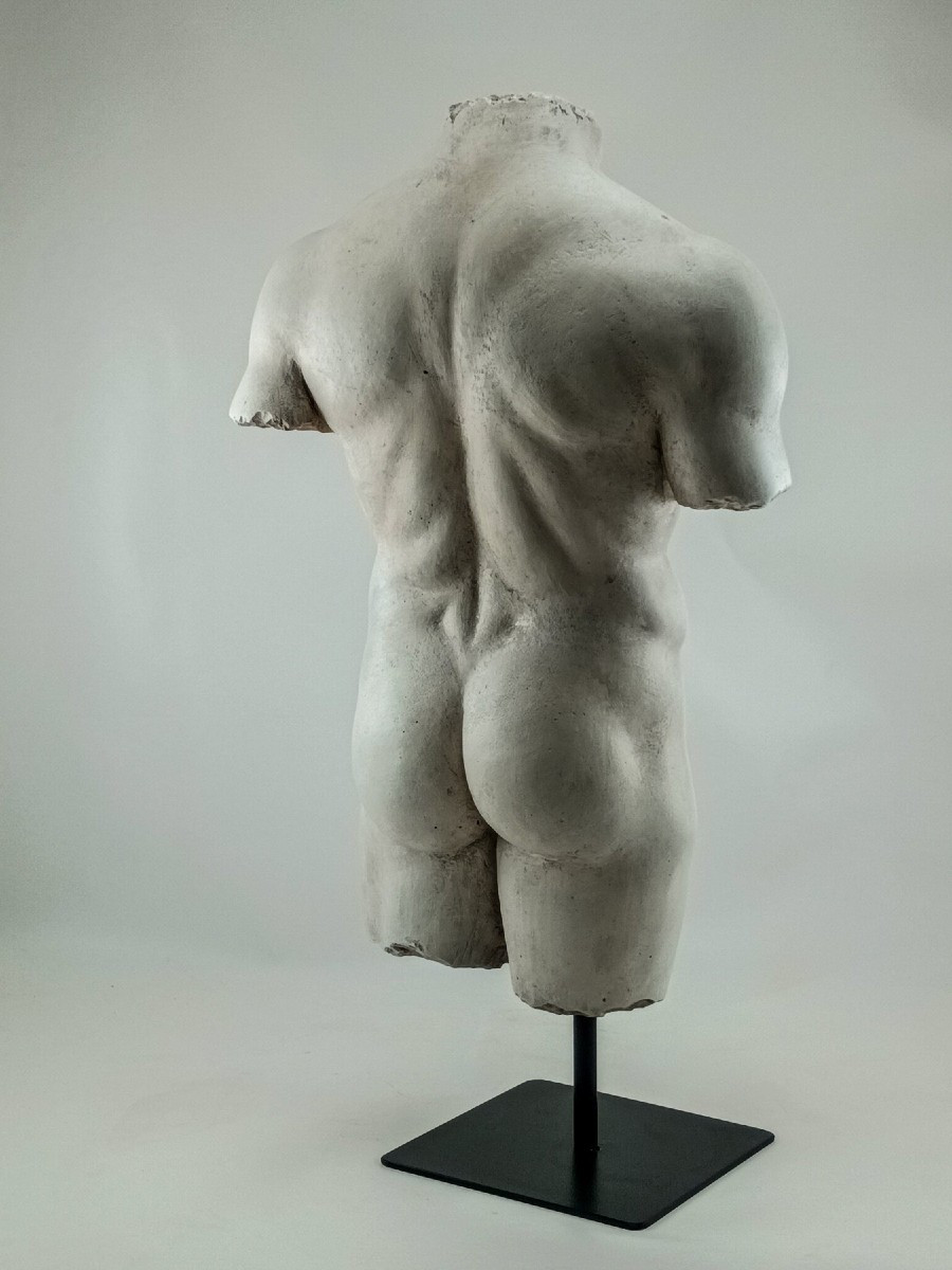 Italie, Années 1970/1980,  d'après l'Antique Buste En Plâtre Figurant Un buste d'homme.-photo-2