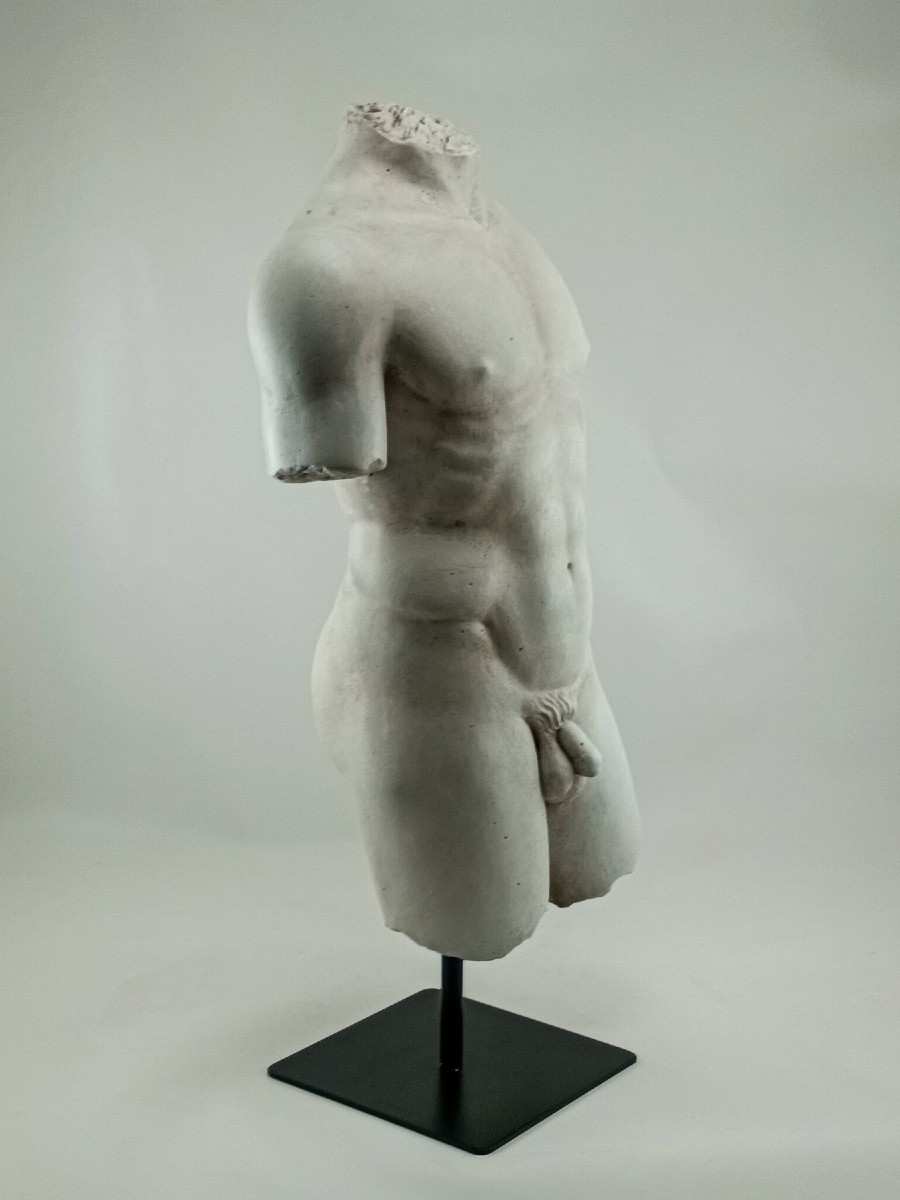 Italie, Années 1970/1980,  d'après l'Antique Buste En Plâtre Figurant Un buste d'homme.-photo-4