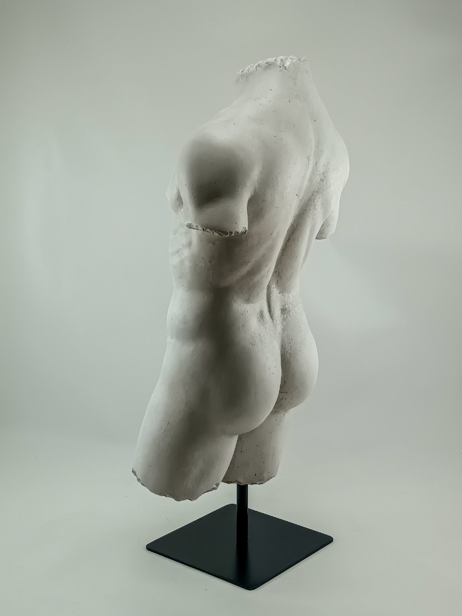 Italie, Années 1970/1980,  d'après l'Antique Buste En Plâtre Figurant Un buste d'homme.-photo-5