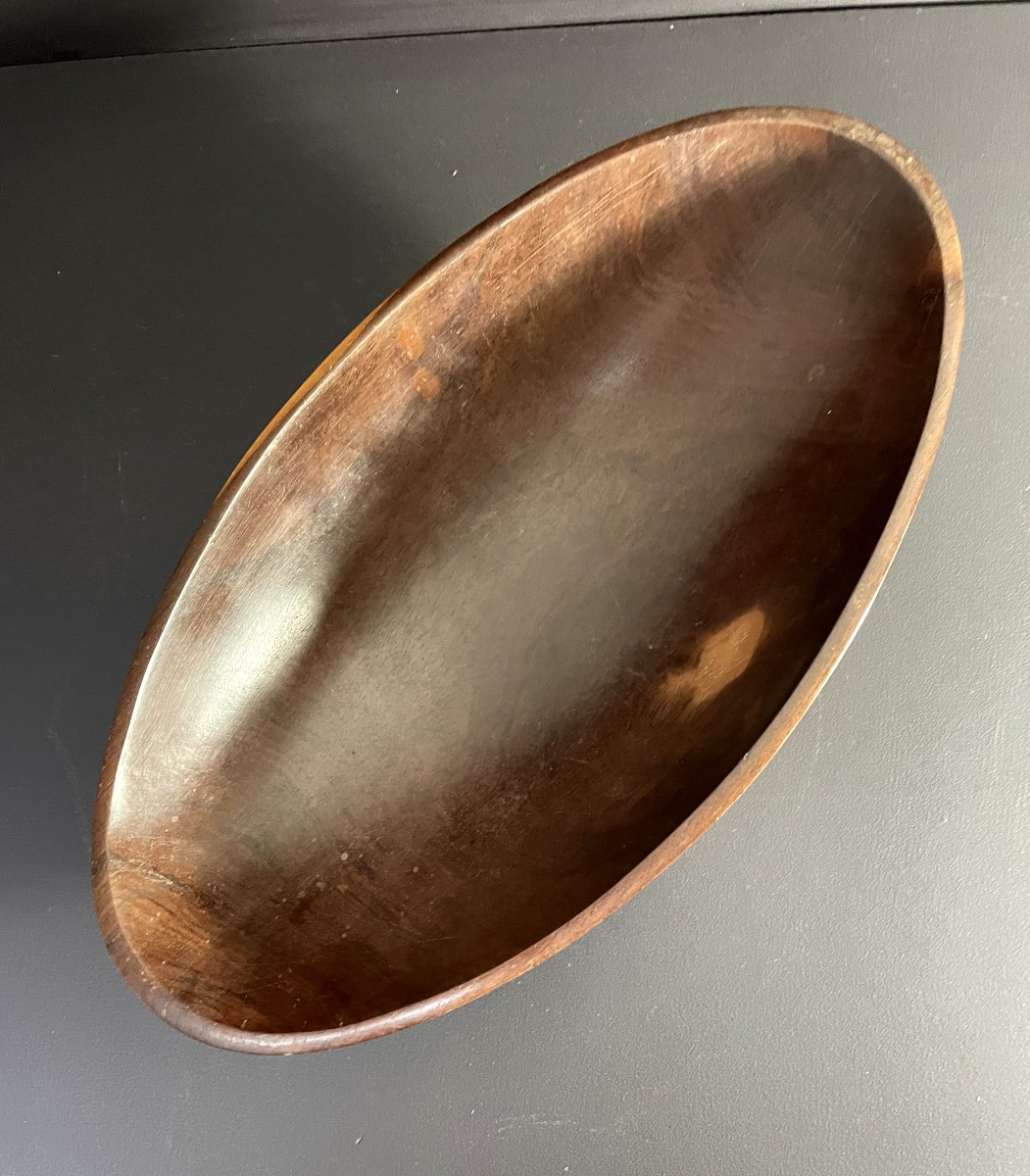 Iles Fidji, Coupe oblongue utilisée pour la consommation du kava, breuvage cérémoniel, 1950.-photo-3