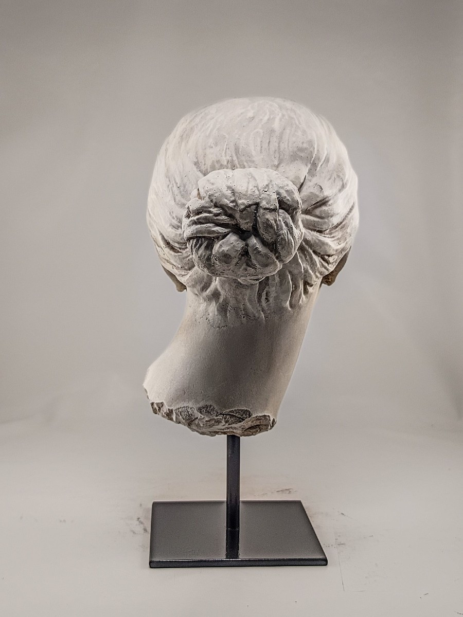 Italy, 1970s/1980s, After The Antique Ravishing Plaster Head Depicting A Young Woman.-photo-3