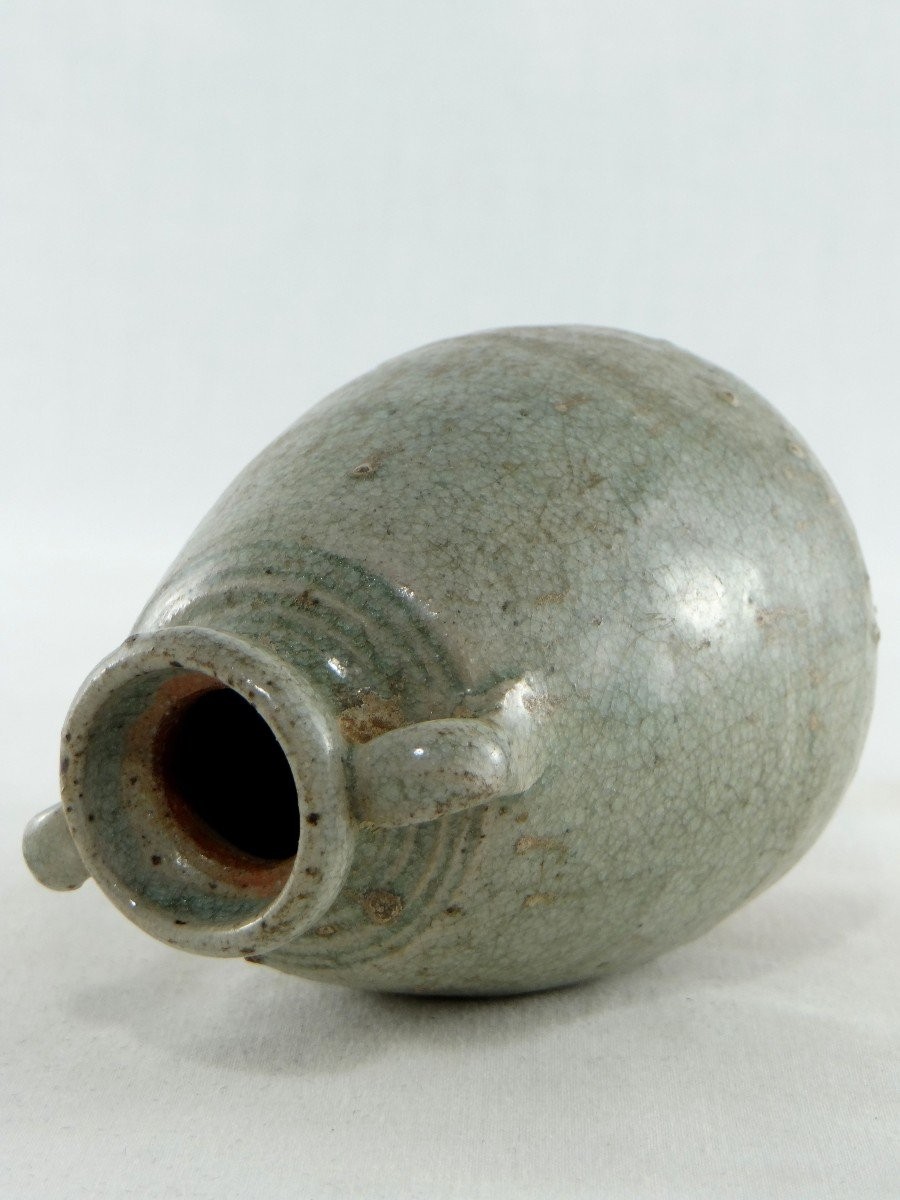 Thailand, Sawankhalok, 14th-16th Century, Small Celadon Ceramic Jar.-photo-2