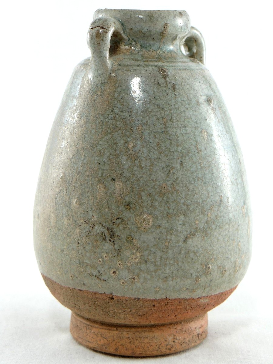 Thailand, Sawankhalok, 14th-16th Century, Small Celadon Ceramic Jar.