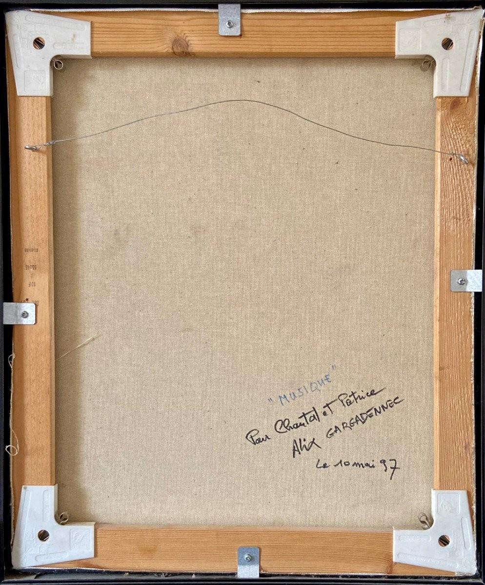 Alix Fevre-gargadennec, Known As Alix, Oil On Canvas Titled On The Back "music" And Dedicated, 1997.-photo-4