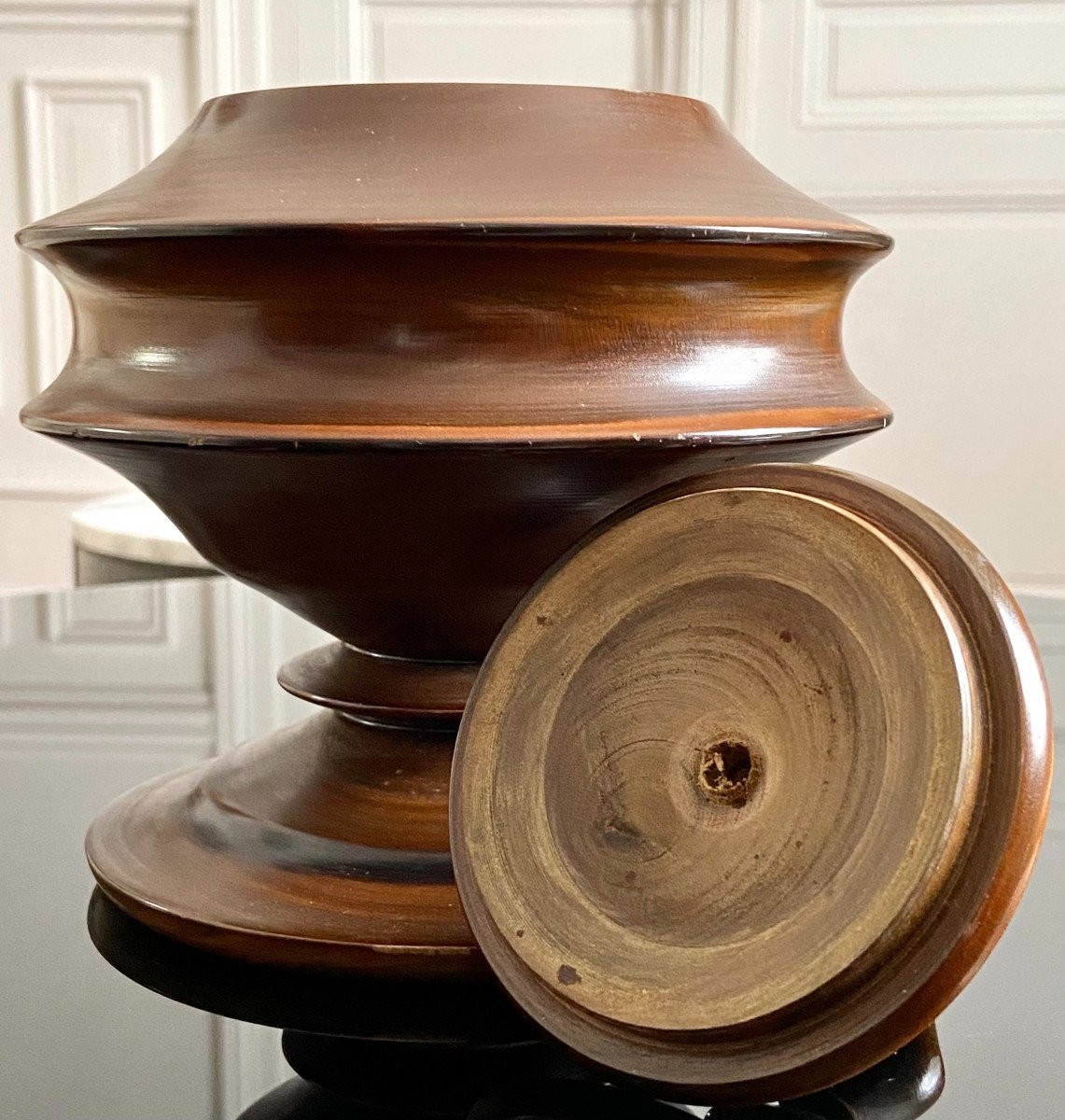 Années 1930/1950, Coffret En Bois Semi-précieux En Forme De Vaisseau à Offrandes Birman.-photo-1