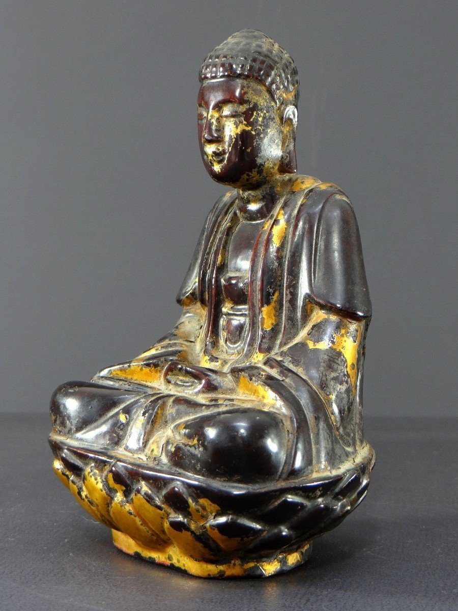 Vietnam, First Half Of The 19th Century, Nguyen Dynasty, Lacquered Wooden Buddha.-photo-4