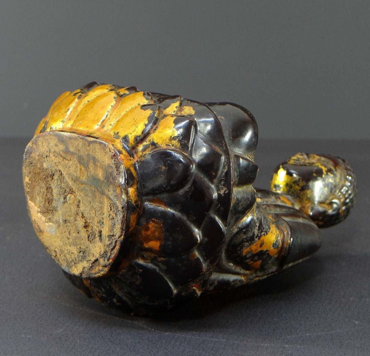 Vietnam, First Half Of The 19th Century, Nguyen Dynasty, Lacquered Wooden Buddha.-photo-3