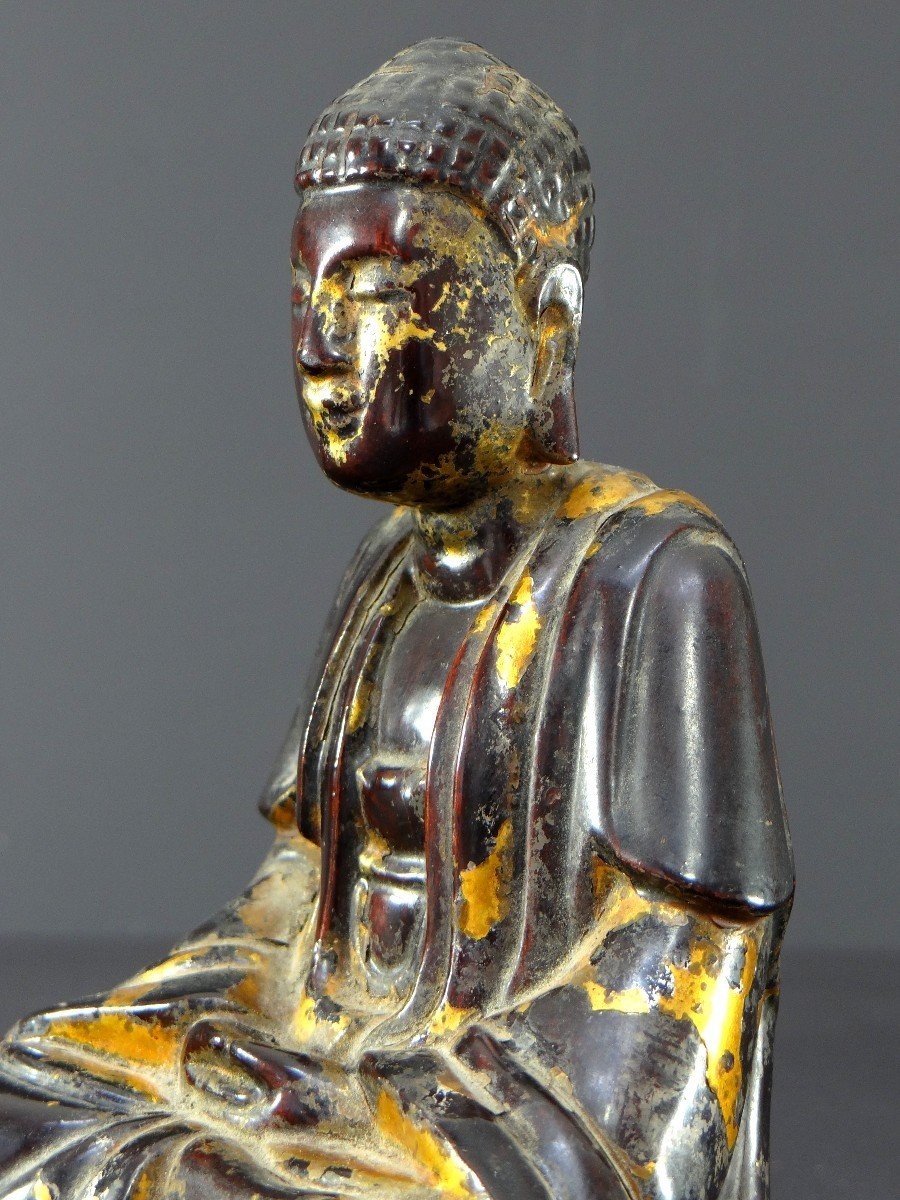Vietnam, First Half Of The 19th Century, Nguyen Dynasty, Lacquered Wooden Buddha.-photo-4
