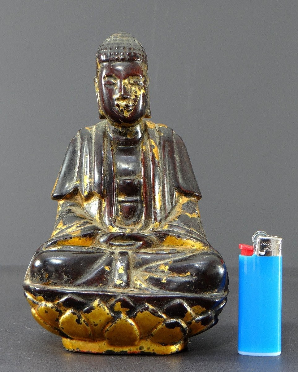 Vietnam, First Half Of The 19th Century, Nguyen Dynasty, Lacquered Wooden Buddha.-photo-5