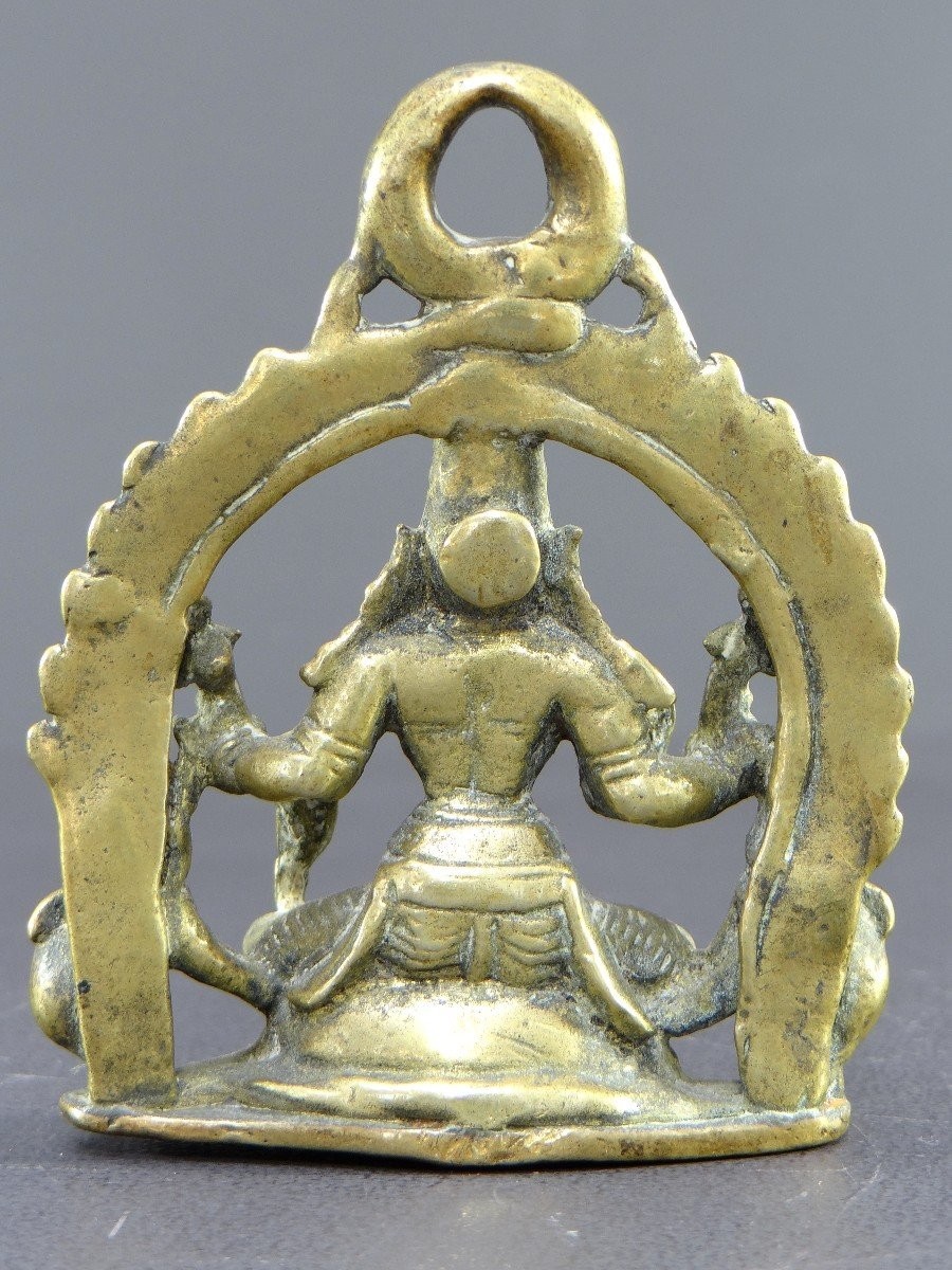 Inde, XIXème Siècle, Autel à Suspendre En Bronze Dédié à La Déesse Lakshmi Aux éléphants. -photo-4