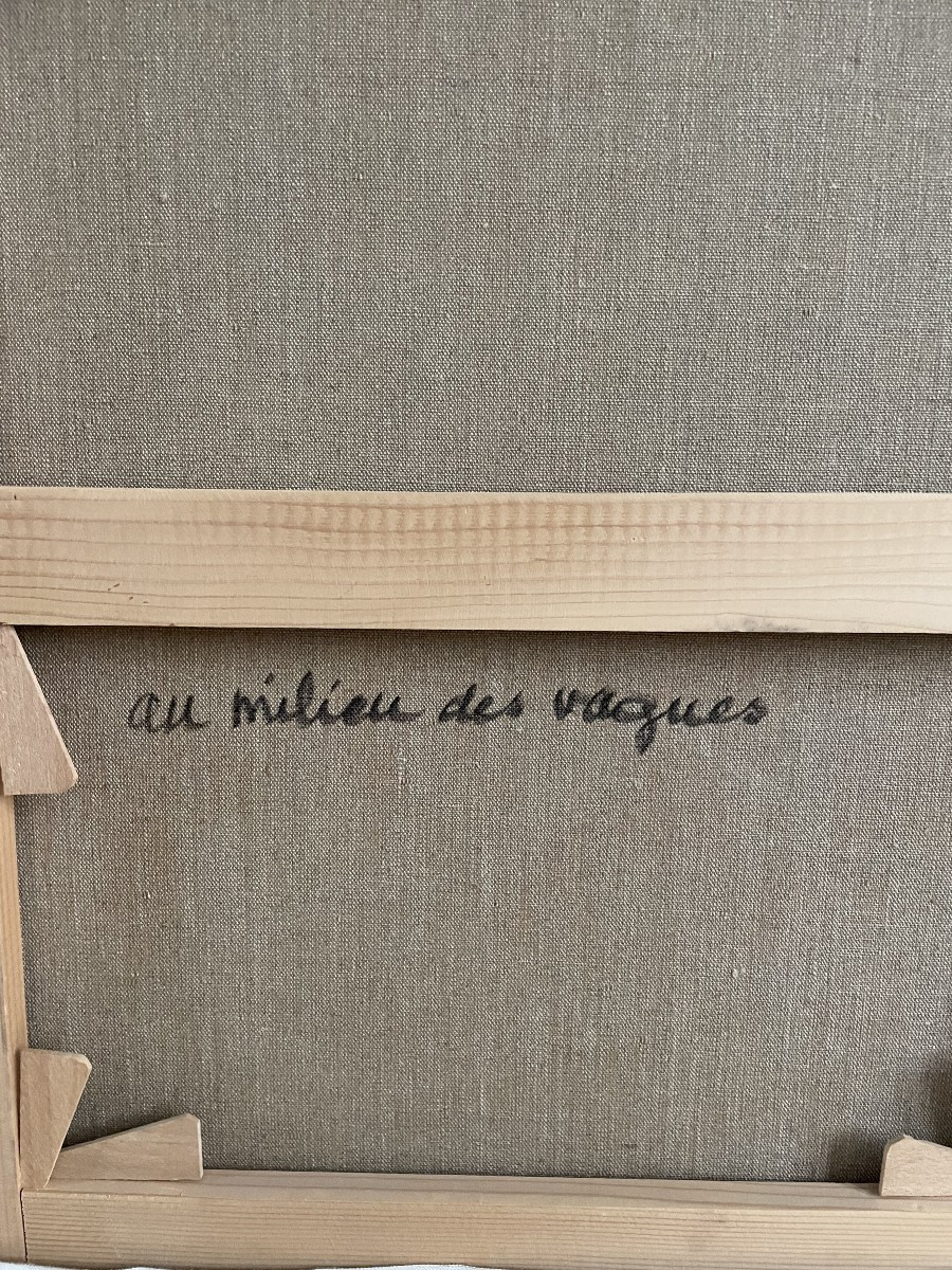 Frédéric Menguy (1927-2007), Painting "in The Middle Of The Waves" Dating From The 1980s.-photo-7