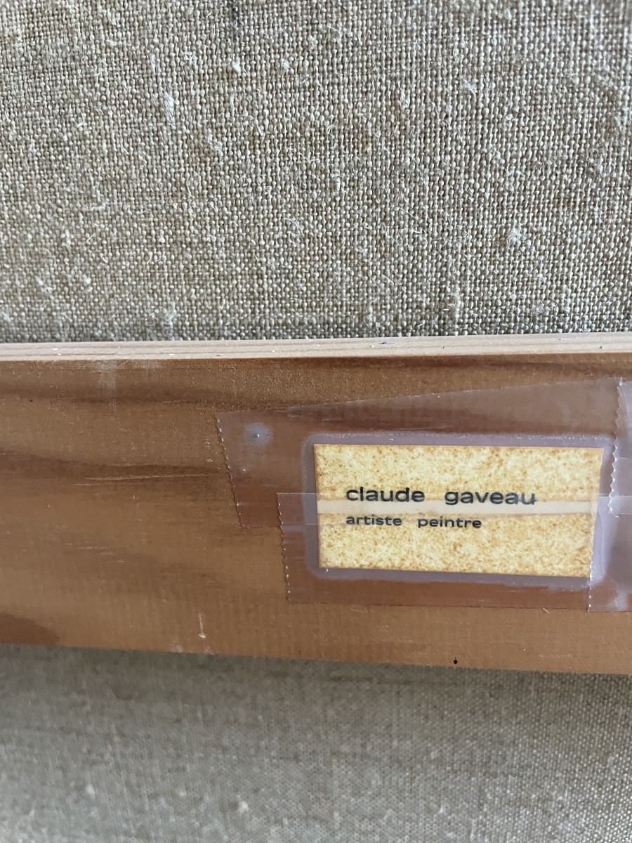 Claude Gaveau (1940-2021), Oil On Canvas From The 1980s "village"-photo-5