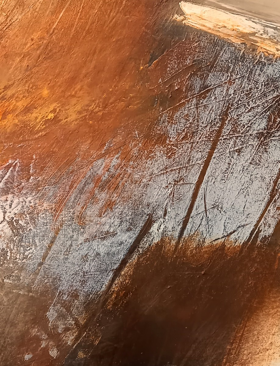 Jean-Jacques BALITRAN (1930-2024), Huile sur toile des années 1980 "Gris d'orage sur la Loire".-photo-2