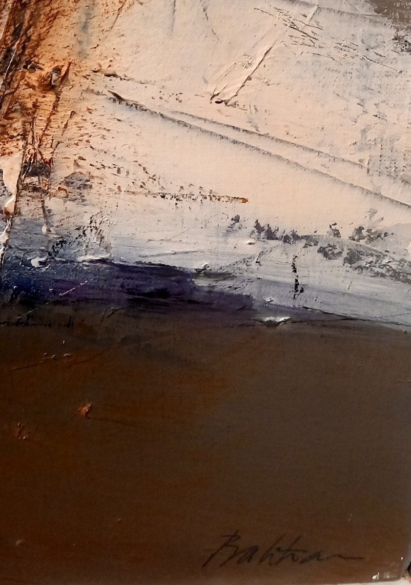 Jean-Jacques BALITRAN (1930-2024), Huile sur toile des années 1980 "Gris d'orage sur la Loire".-photo-3