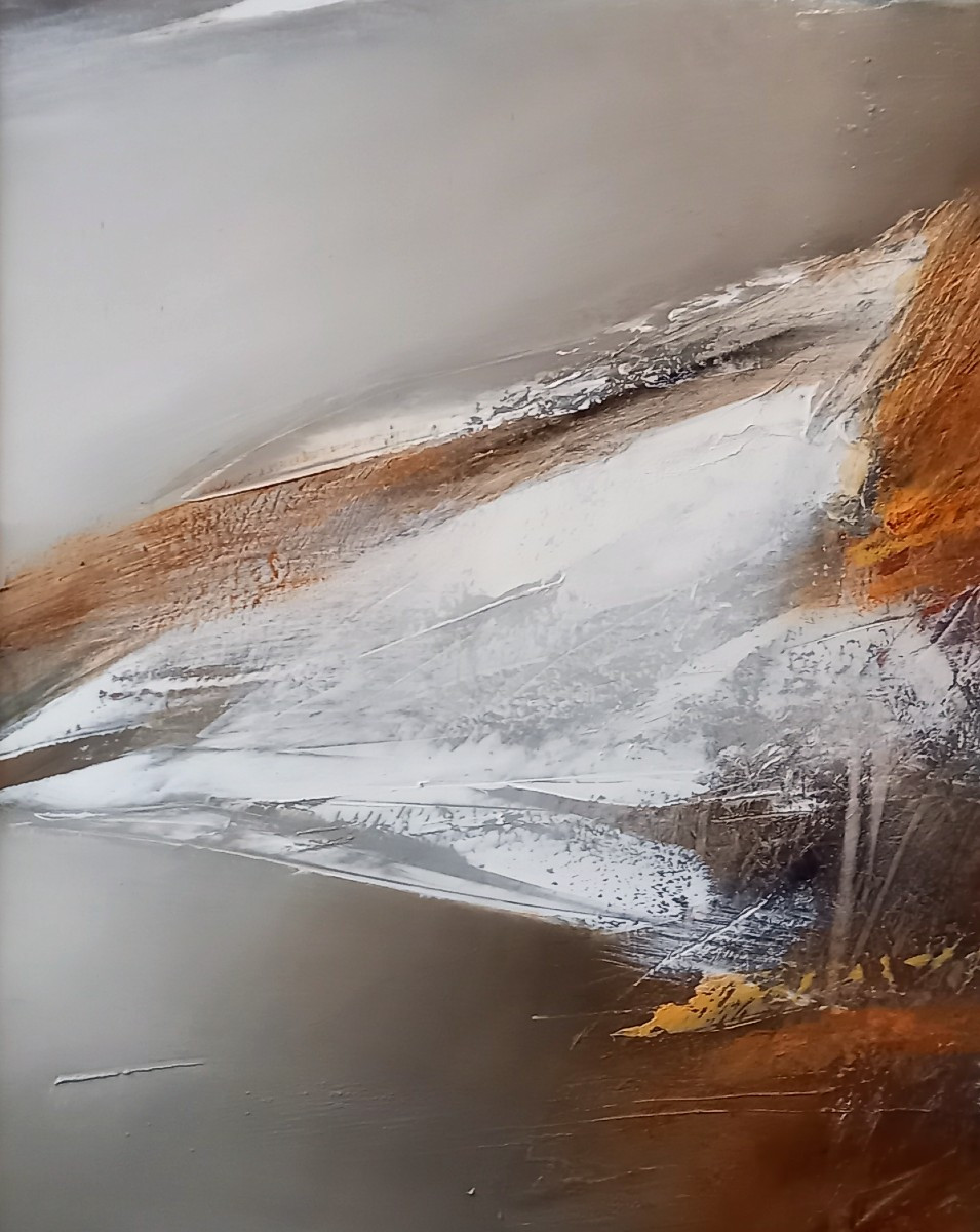 Jean-Jacques BALITRAN (1930-2024), Huile sur toile des années 1980 "Gris d'orage sur la Loire".-photo-4