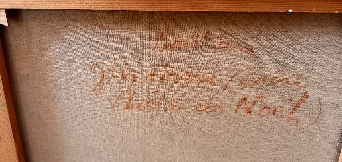 Jean-Jacques BALITRAN (1930-2024), Huile sur toile des années 1980 "Gris d'orage sur la Loire".-photo-7