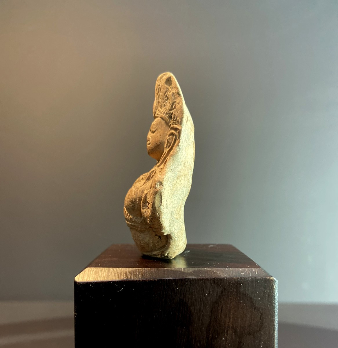 Bactrian Civilization, 3rd Century B.c., Bust Of A Goddess Wearing A Diadem.-photo-1