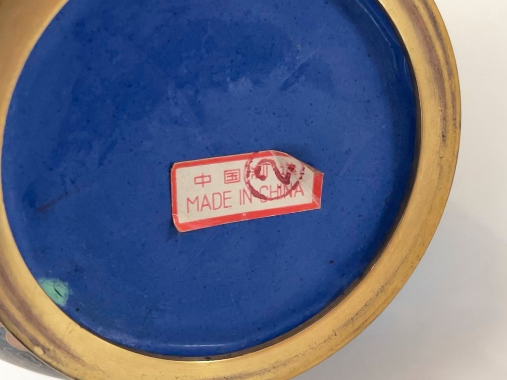 China, 1950s/1960s, Pair Of Cloisonné Enamel Vases With Floral Decoration.-photo-8