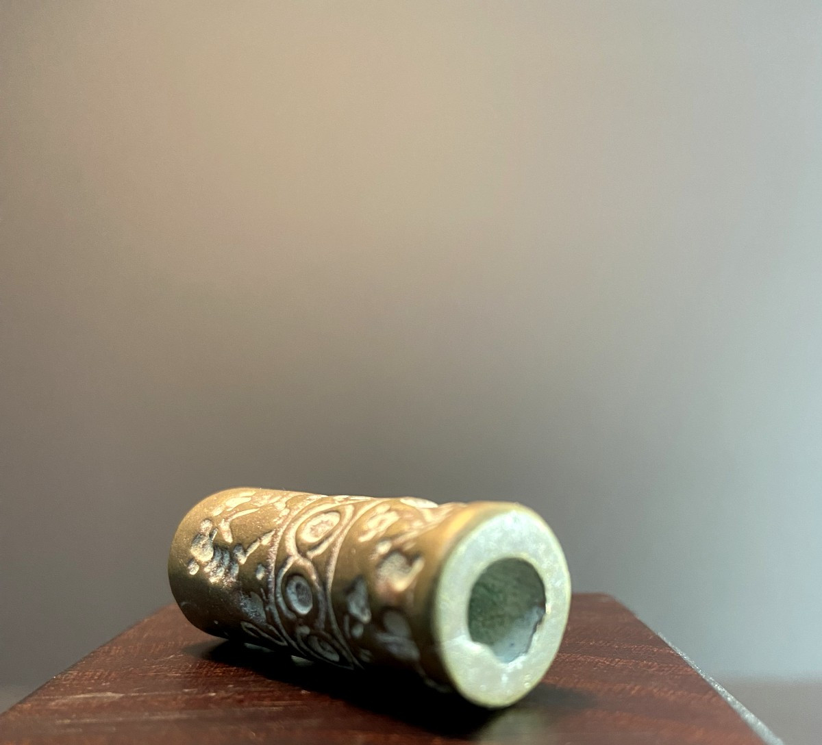 Bactrian Civilization, 300/400 B.c., Richly Decorated Bronze Cylinder Seal.-photo-4