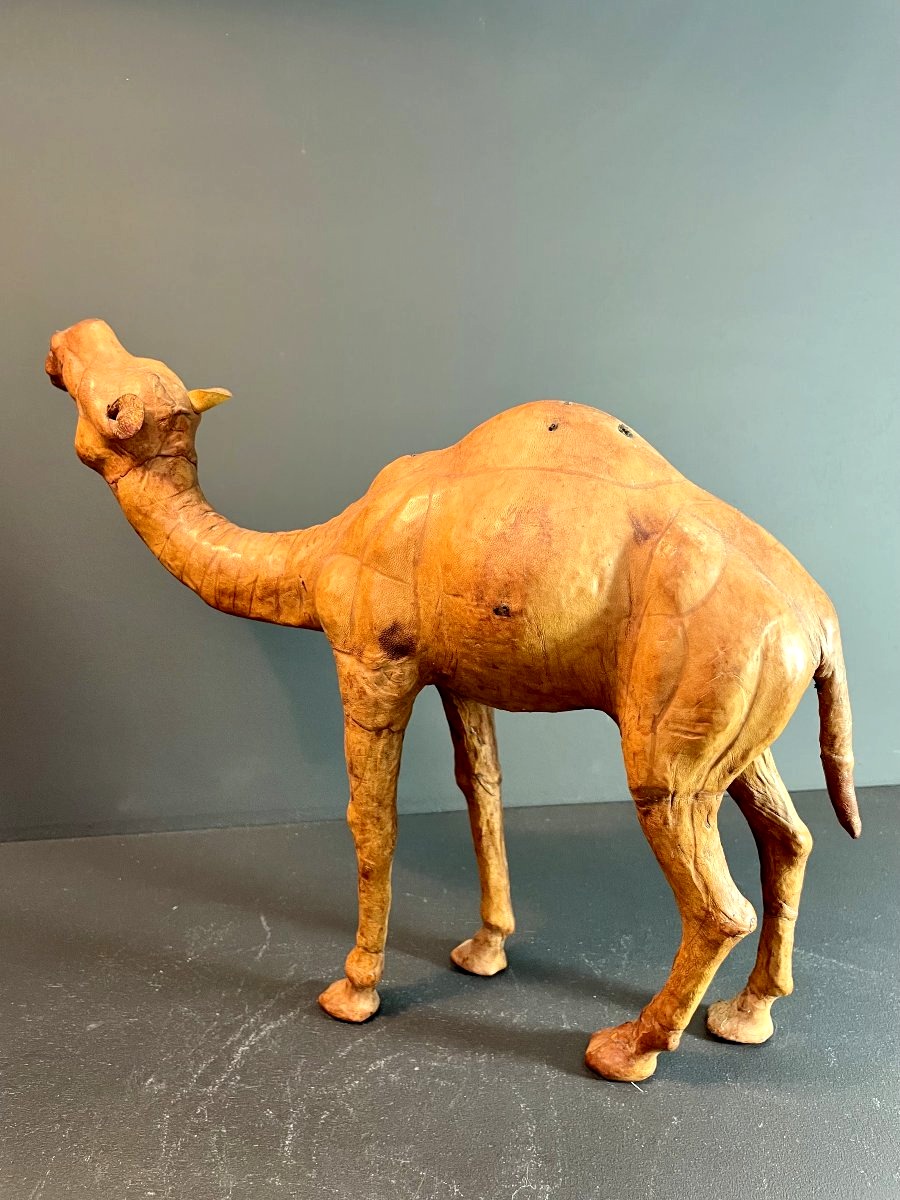 Morocco, Leather Sculpture Of A Dromedary, 1970/1980.-photo-3